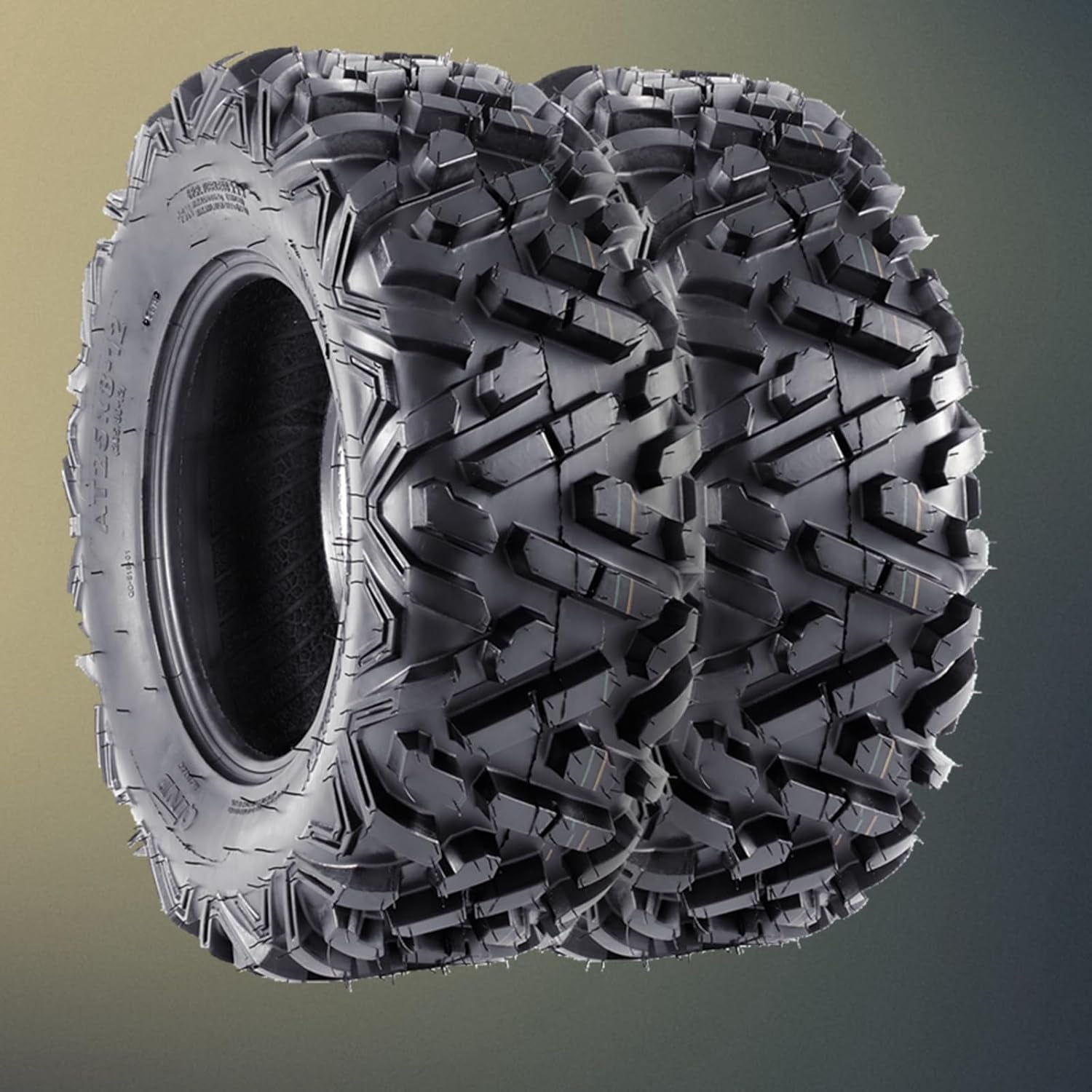 25X8-12 ATV Tires, 6PR All Terrain 25X8-12 TL ATV UTV Trail Sand Mud Off-Road Tires (Pack of 2, Tubeless)
