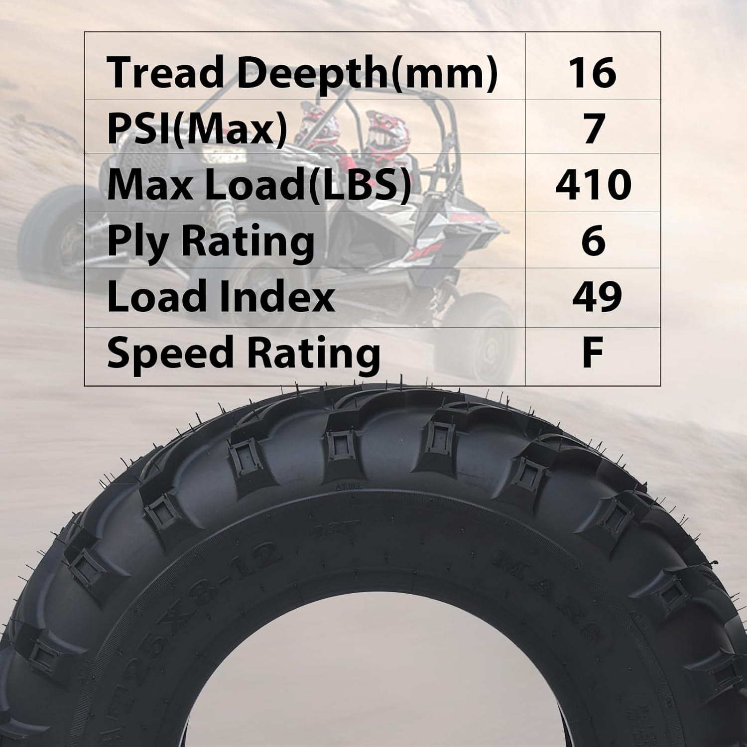 2 Pack of 26X9-12 Atv Tires,6Pr All Terrain Atv Tires 26X9-12 for 4 Wheeler Tires Atv Utv Mud Sand off Road Trail Tire,Not Include Tubeless