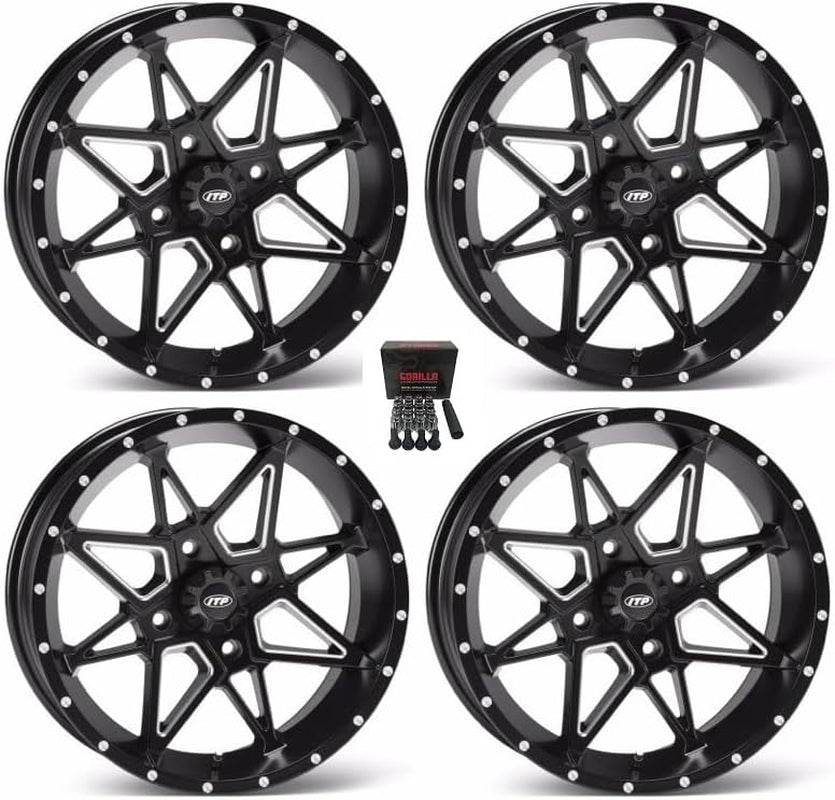 Tornado UTV Wheels/Rims Milled/Black 14" Teryx Mule
