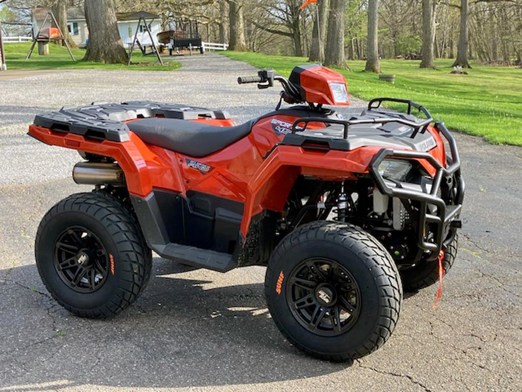 RT103 12In ATV Wheels 4X156 Rims, 12X7, 4+3 Offset, Includes 3/8X24 Spline Lug Nuts, Compatible with Polaris Sportsman RZR Ranger UTV - 4/156 (Set of 4)
