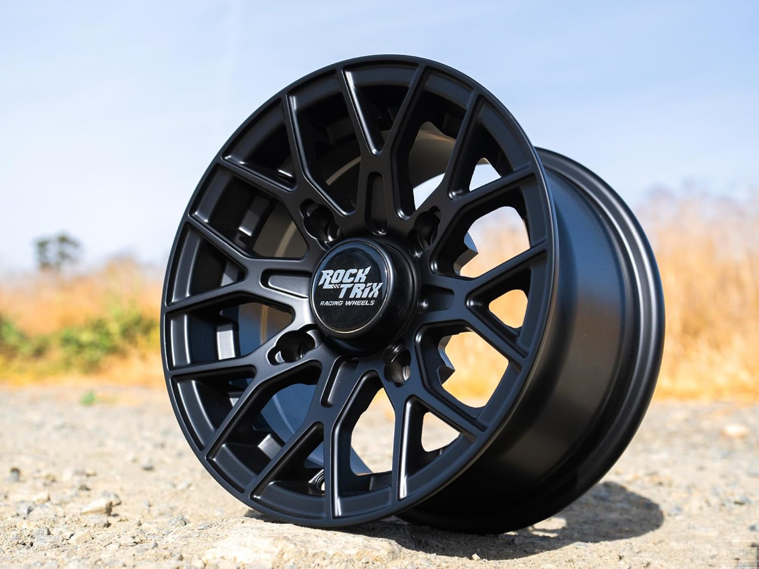 RT104 12In ATV Wheels 4X110 12X7 5+2 Offset, Includes M10X1.25 Lug Nuts, Compatible with Honda Kawasaki Yamaha Rubicon Rincon Brute Force Kodiak Grizzly Rhino IRS 4/110 UTV Rims (Set of 4)