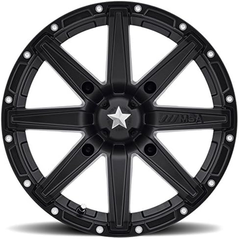 MSA M33 Clutch UTV Wheels/Rims Black 12" Mule Pro FXT KRX