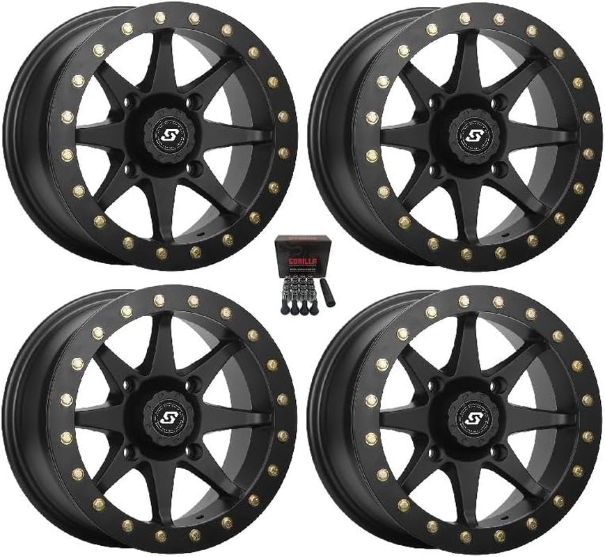 Storm Beadlock ATV Wheels/Rims Black 14" Polaris Sportsman/Rzr/Ranger