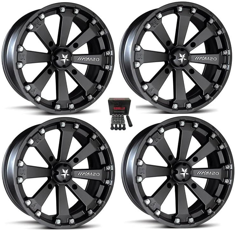MSA M20 Kore UTV Wheels/Rims Black 16" Mule Pro FXT KRX