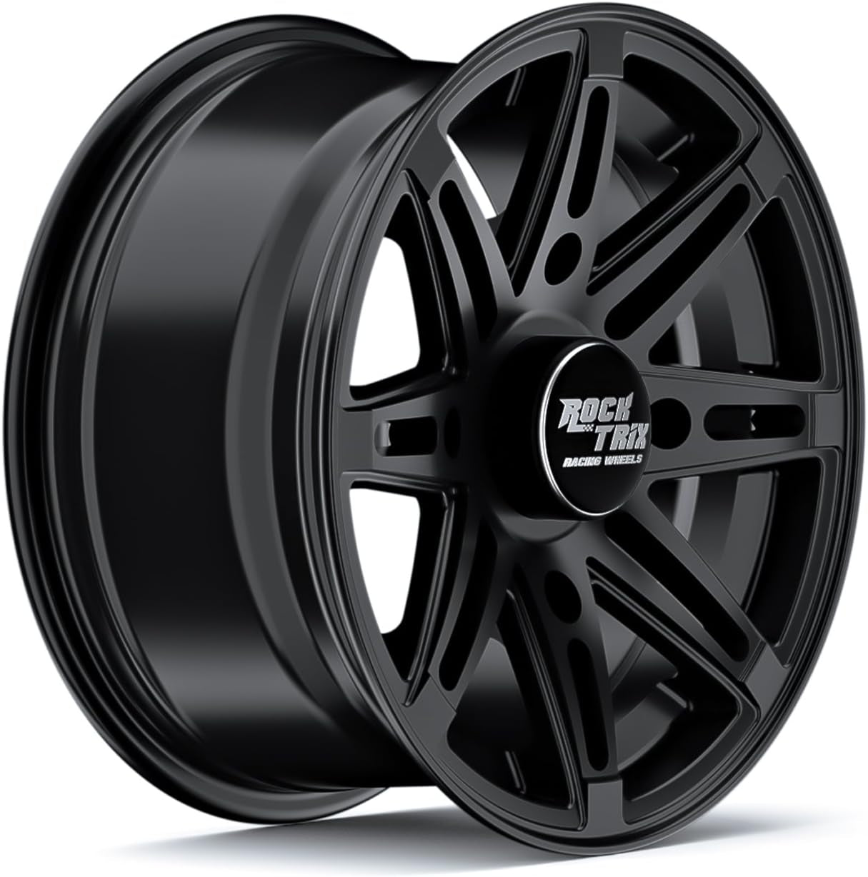 RT103 12In ATV Wheels 4X156 Rims, 12X7, 4+3 Offset, Includes 3/8X24 Spline Lug Nuts, Compatible with Polaris Sportsman RZR Ranger UTV - 4/156 (Set of 4)