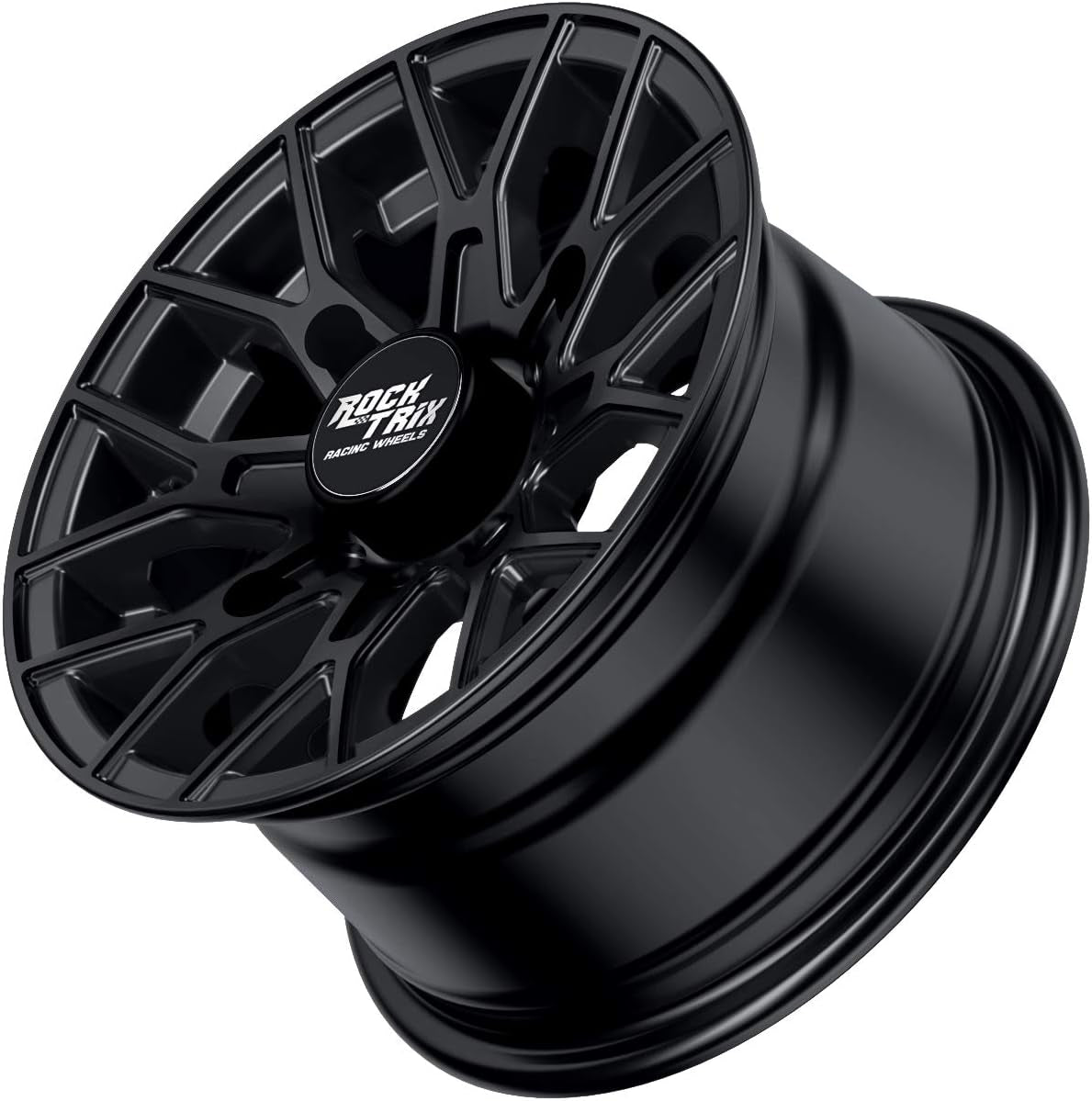 RT104 12In ATV Wheels 4X110 12X7 5+2 Offset, Includes M10X1.25 Lug Nuts, Compatible with Honda Kawasaki Yamaha Rubicon Rincon Brute Force Kodiak Grizzly Rhino IRS 4/110 UTV Rims (Set of 4)