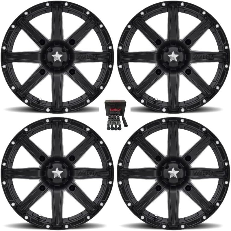 MSA M33 Clutch UTV Wheels/Rims Black 12" Mule Pro FXT KRX