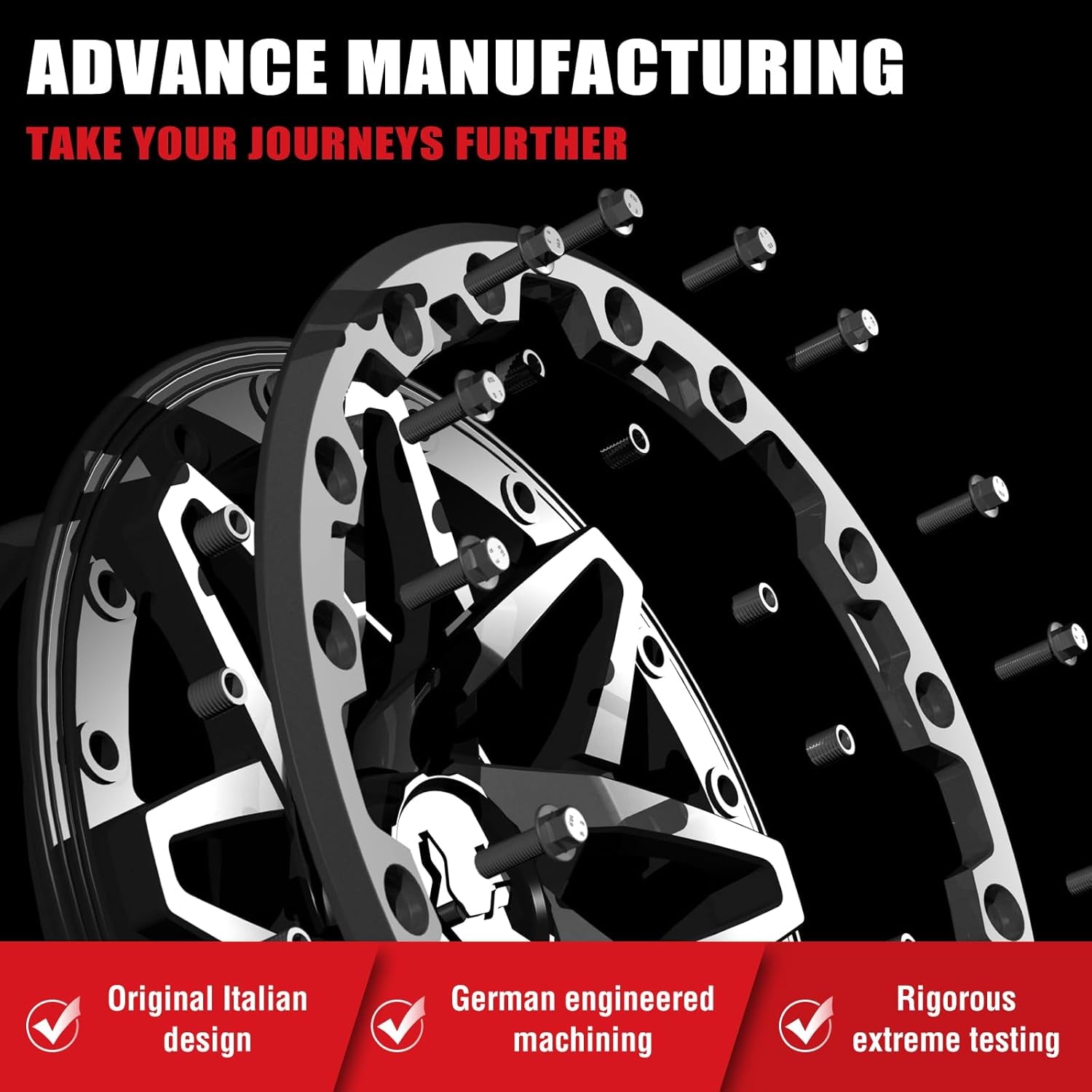 Wheels BT-08 Blade UTV ATV Wheel Gunmetal Gray Rims and Satin Black Beadlock 14X7, 4X137/ 5+2 Offset, Can-Am Maverick X3 Commander Renegade Outlander Defender