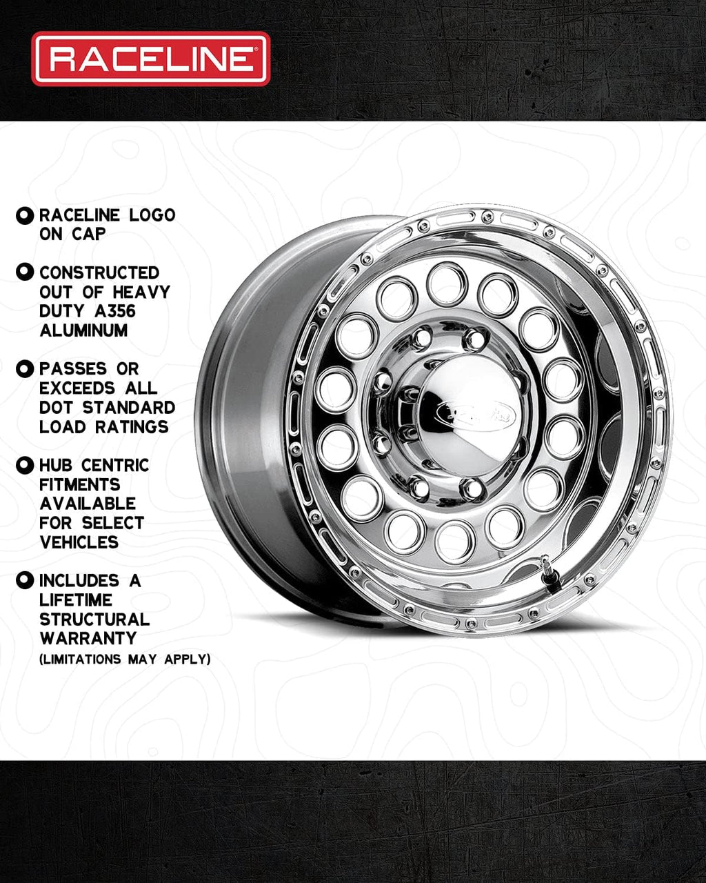 Wheels 887 ROCKCRUSHER Wheel Polished 16X8"5X5.5 Bolt Pattern -20Mm Offset/(3.71"B/S) Aluminum Passenger Car Wheels, Full Size Replacement Chrome Car Rims