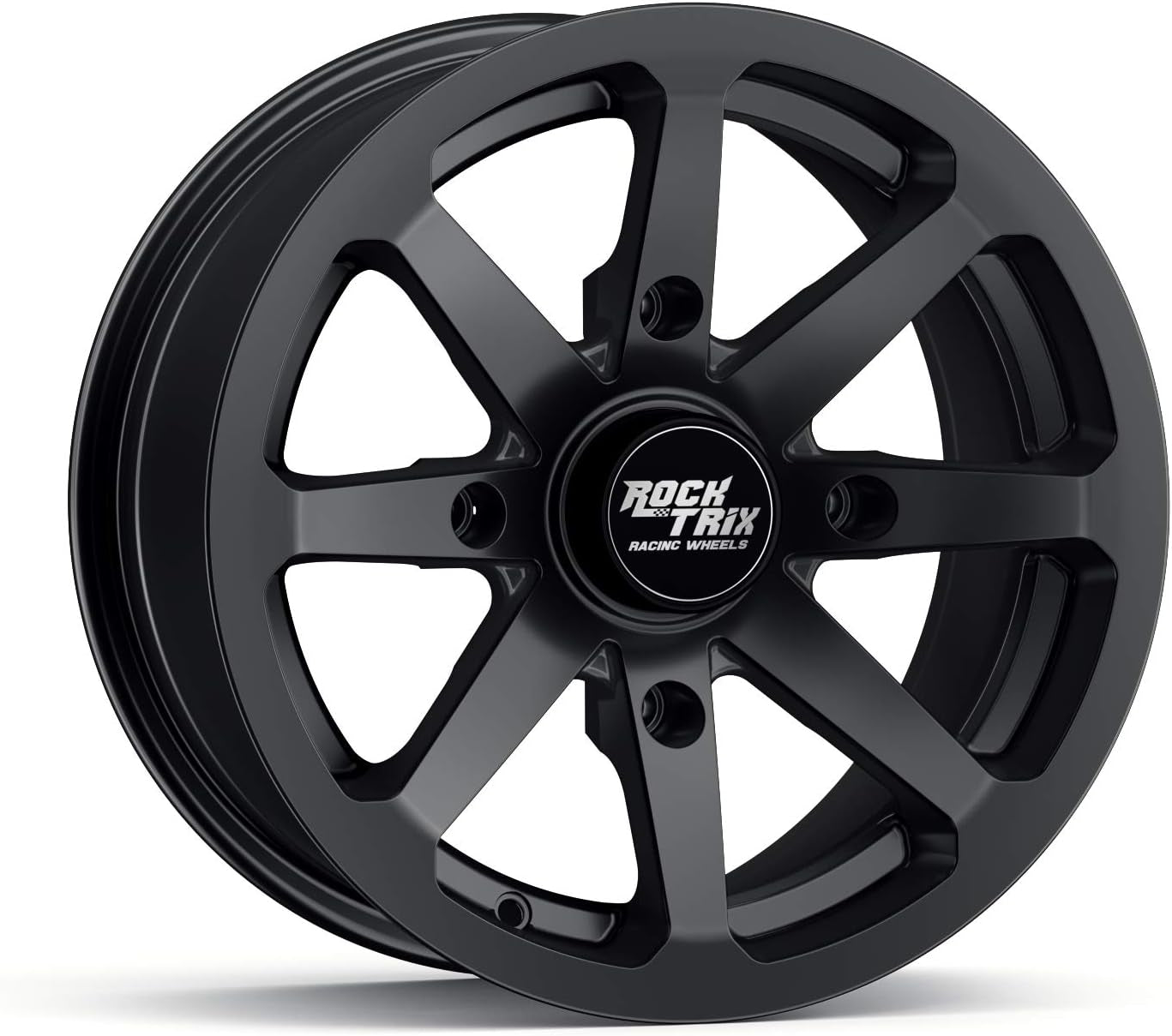 RT102 14In ATV Wheels 4X110 14X7 5+2 Offset, Includes M10X1.25 Lug Nuts, Compatible with Honda Kawasaki Yamaha Rubicon Rincon Brute Force Kodiak Grizzly Rhino IRS 4/110 UTV Rims (Set of 4)