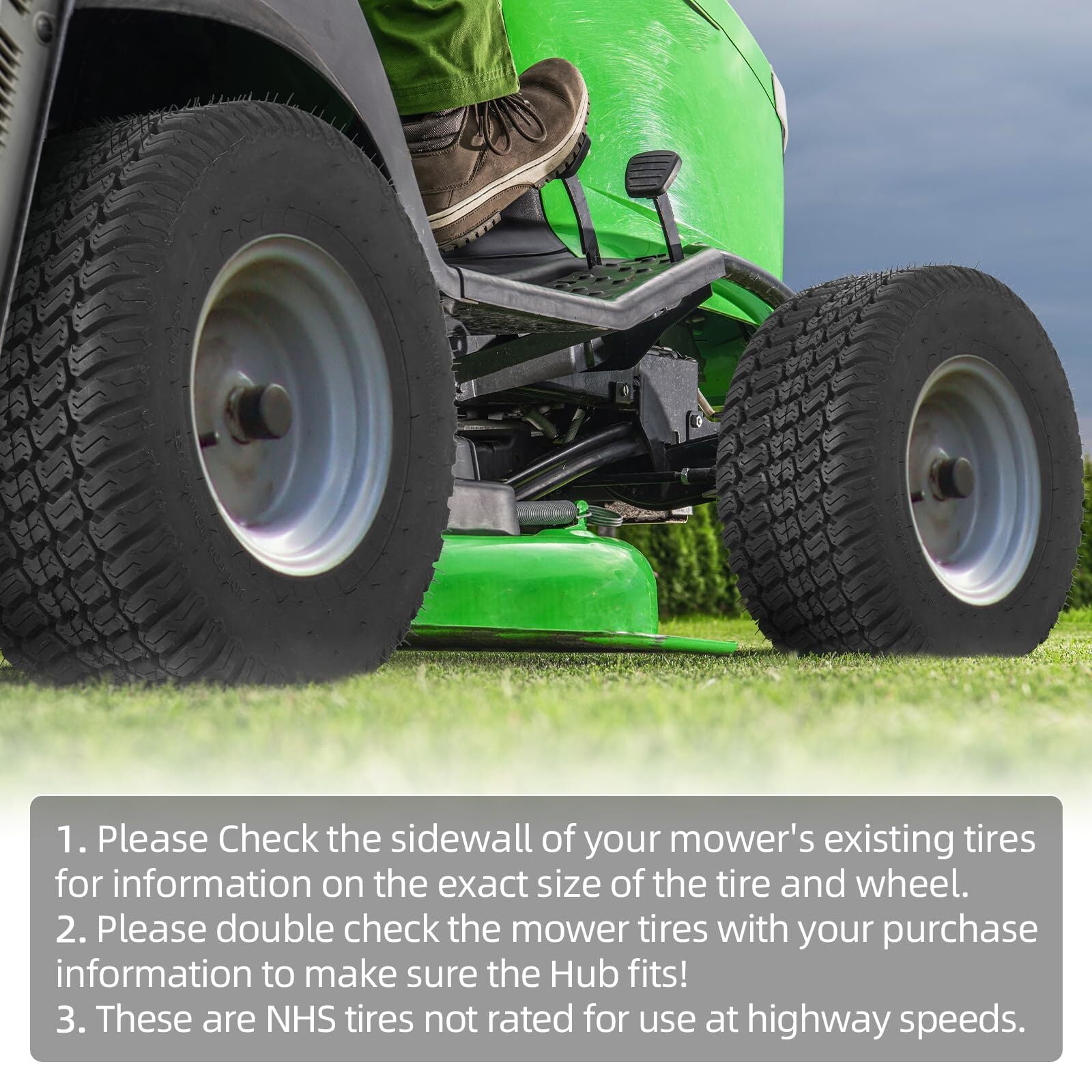 (2-Pack) 16X6.50-8 Tires - 4PR Durable Tubeless, Lawn Tractor Tires with Deep...